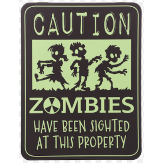 Zombie Signs-Glow in the Dark, Assorted-each sold separately