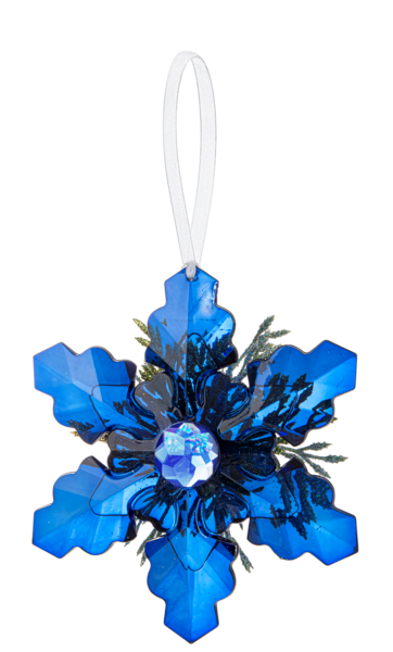 Mistletoe Snowflake Kissing Krystals Ornament, Sapphire Blue
