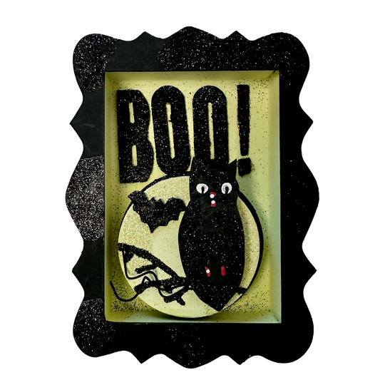 "BOO!" Mini Wall Decor w/Owl