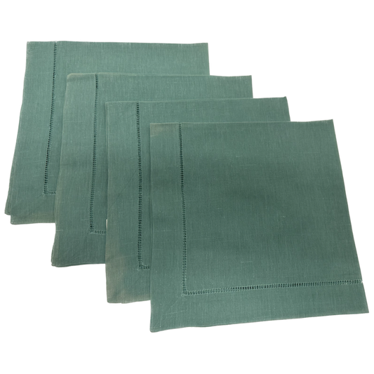 Hemstitched Linen Napkin, Blue