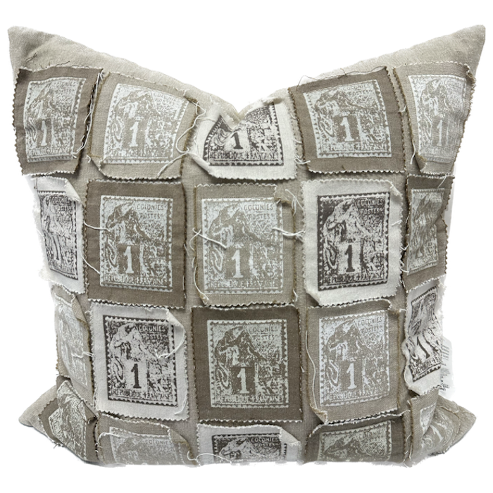 Hudson Stamps Throw Pillow