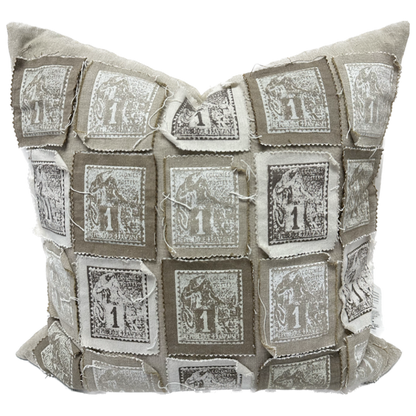 Hudson Stamps Throw Pillow