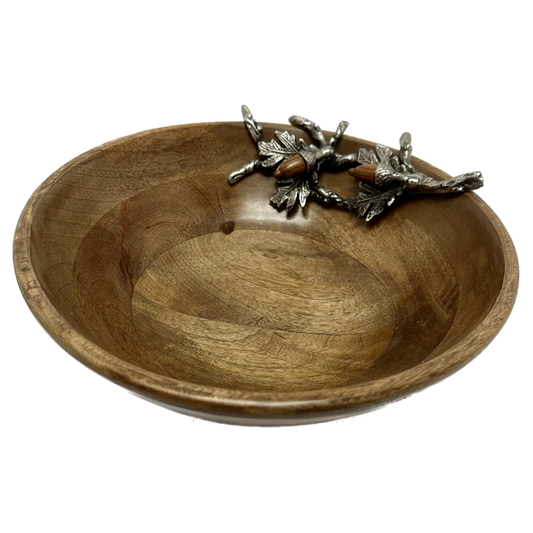 Wood Acorn Salad Bowl