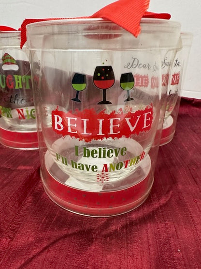 Holiday Stemless Wine Glass