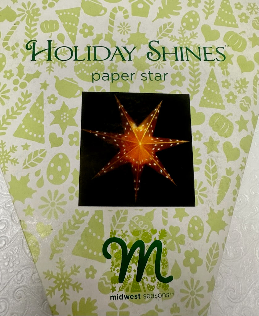 Matte Gold 5-Point Paper Star Light