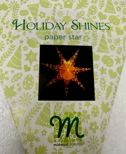 Matte Gold 5-Point Paper Star Light