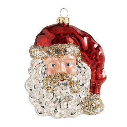 Glass Santa Head Ornament