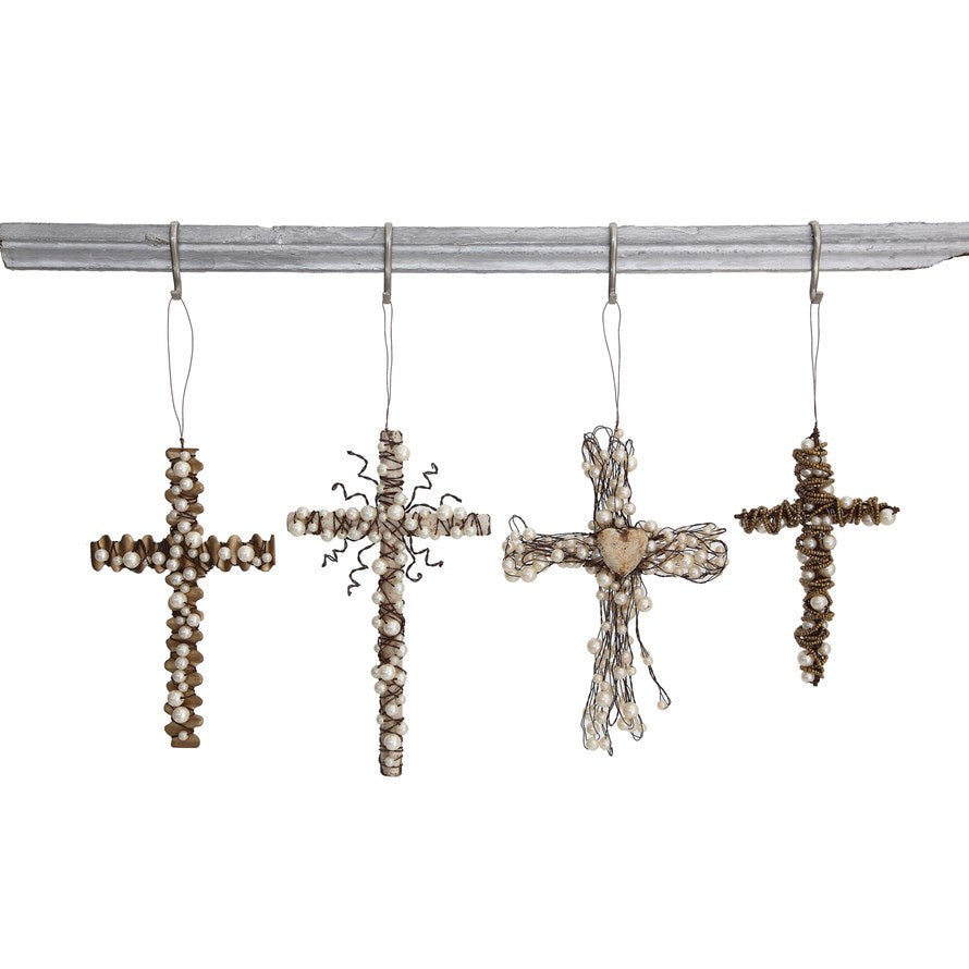 Metal Wire Cross Ornament