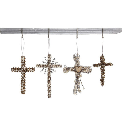 Metal Wire Cross Ornament