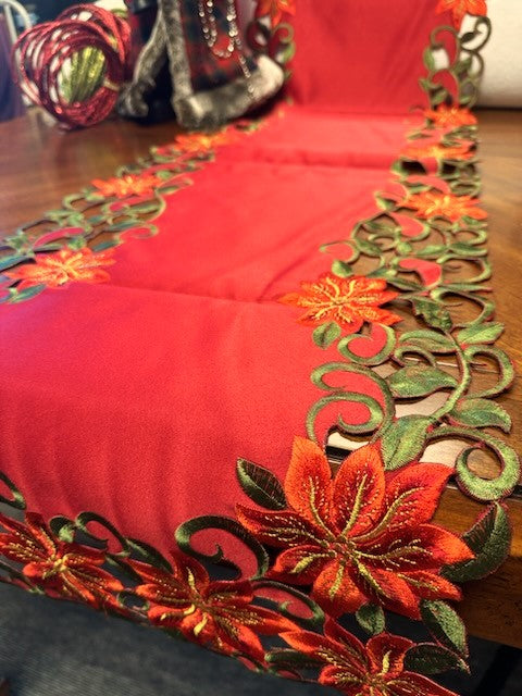 Poinsettia Cutout Table Runner