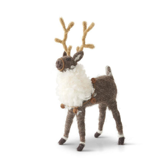 Small Wool Reindeer with Bells