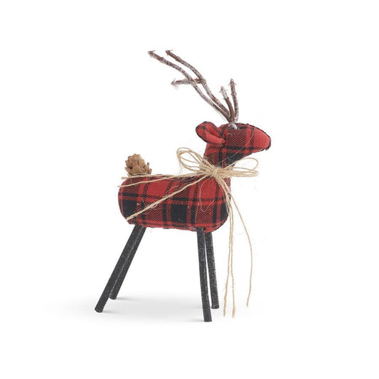 Small Plaid Deer w/Twig Antlers