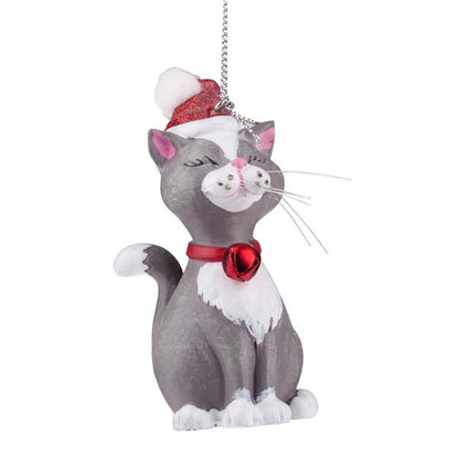 Santa Hat Cat Ornament, sold separately