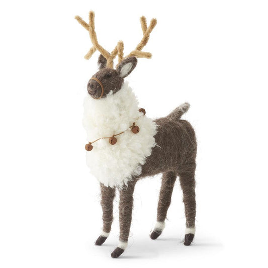 Large Wool Reindeer with Bells