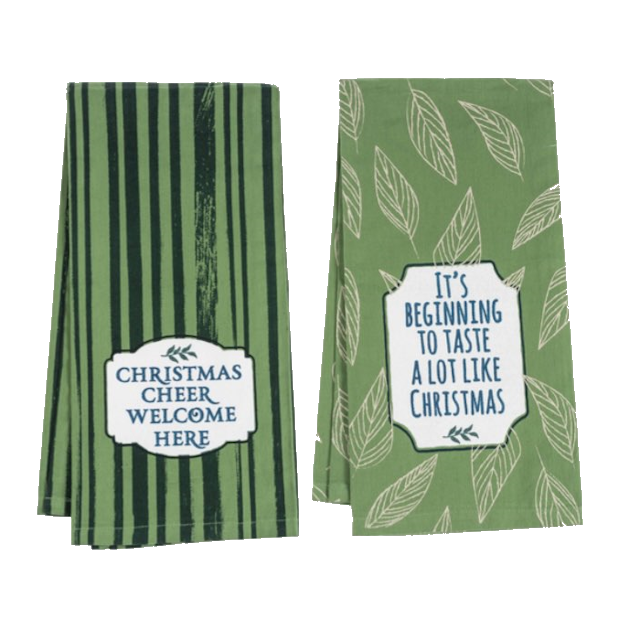 Green Holiday Kitchen Tea Towel, each sold separately