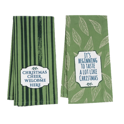 Green Holiday Kitchen Tea Towel, each sold separately