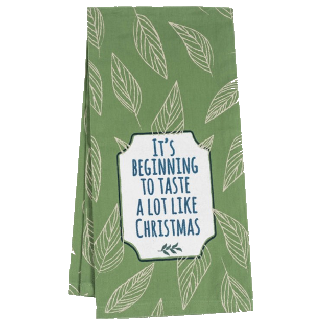 Green Holiday Kitchen Tea Towel, each sold separately