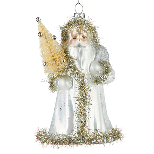 Glass Santa with Tree Ornament