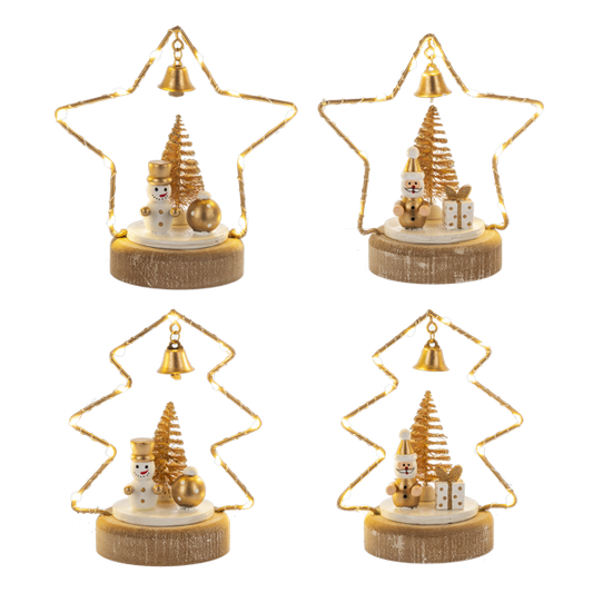 LED Light Up Santa/Snowman in Tree/Star Figurine-Assorted, each sold separately