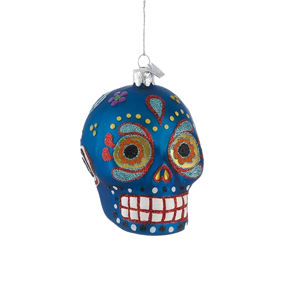 Sugar Skull Glass Ornament - 3 colors, sold separately