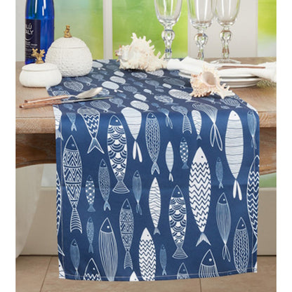 Blue Fish Table Runner