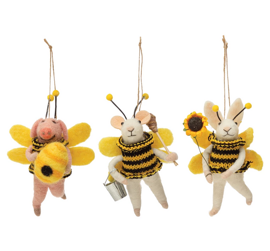 Animal in Bee Suit Ornament, each sold separately