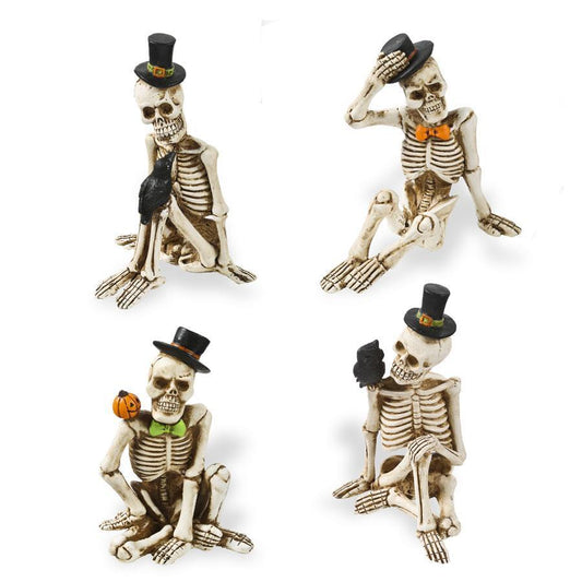 Sitting Skeleton with Top Hat