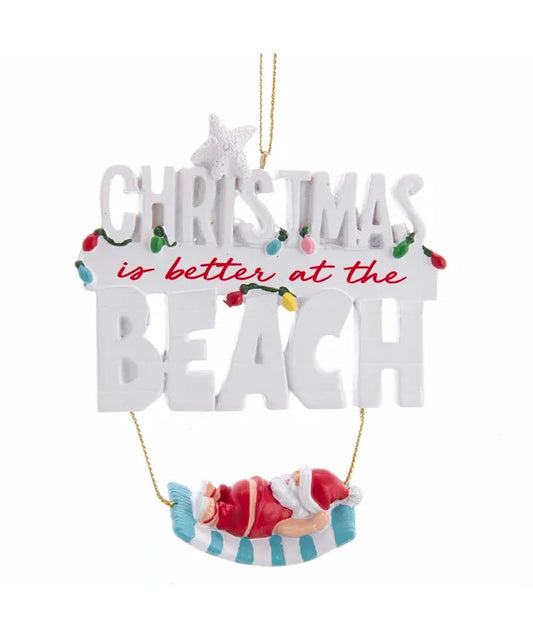 Beach Santa on a Hammock Ornament