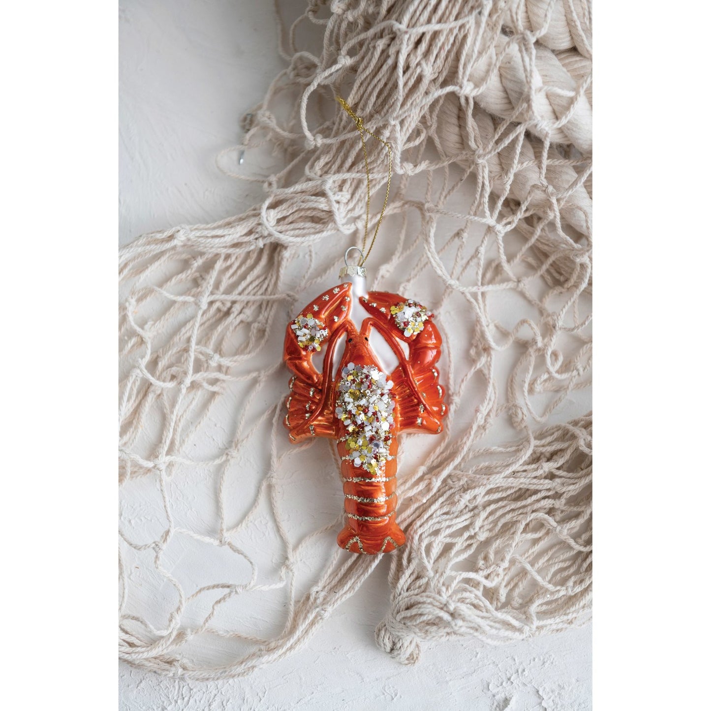 Hand-Painted Glass Lobster Ornament