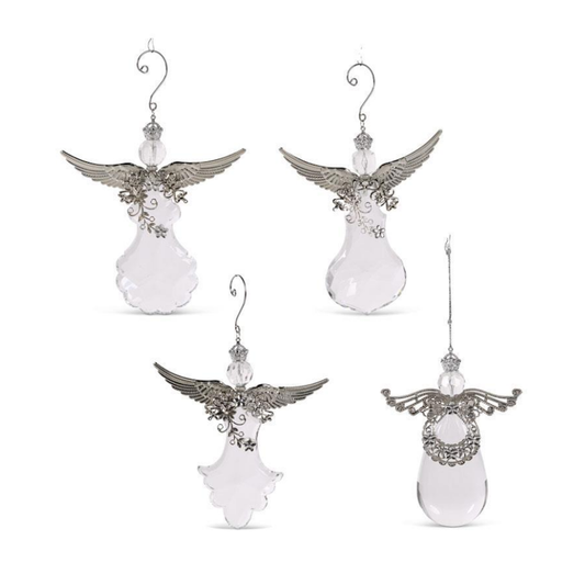 Assorted Crystal Angel Ornaments, 4 styles-sold separately