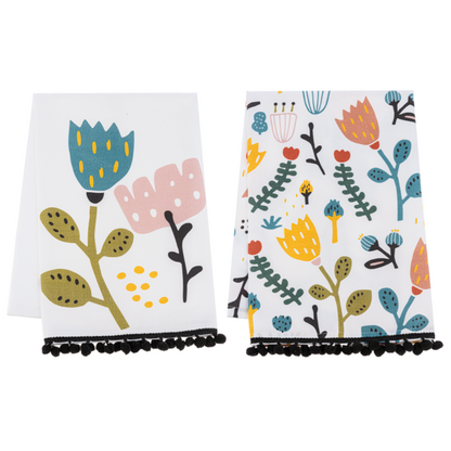 Colorful Fleur Tea Towel, 2 styles, sold separately