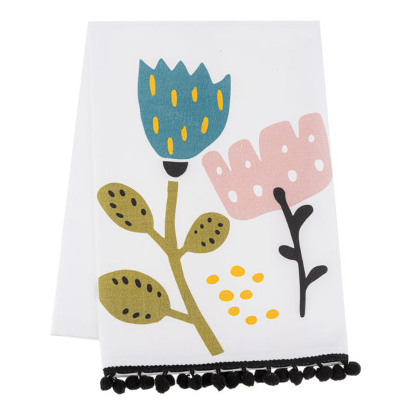 Colorful Fleur Tea Towel, 2 styles, sold separately