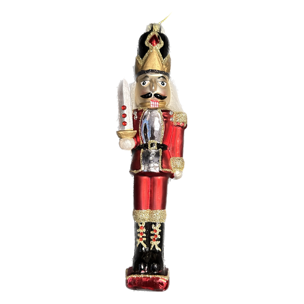 Glass Nutcracker Ornament