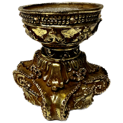 Gold Acanthus Jeweled Candle Base