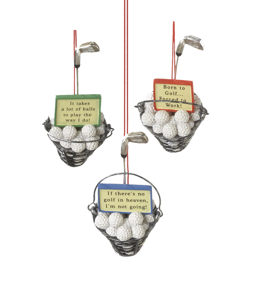 Golf Ball Bucket Ornament, sold separately