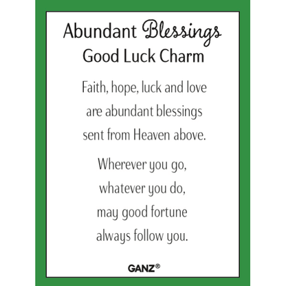 Abundant Blessings Good Luck Charm, with Insert Card