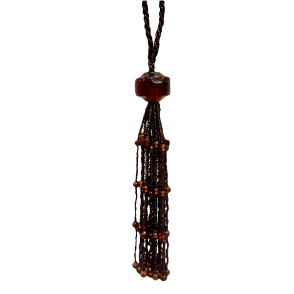 Big Beaded Amber Key Tassel