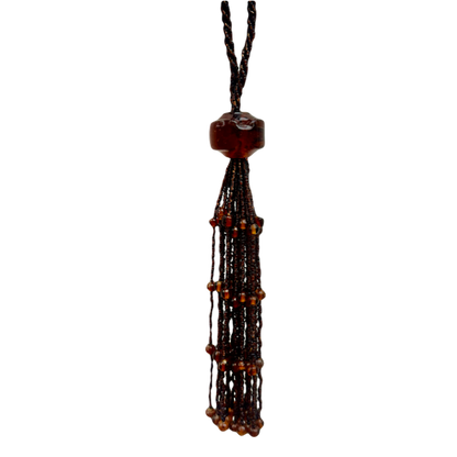 Big Beaded Amber Key Tassel