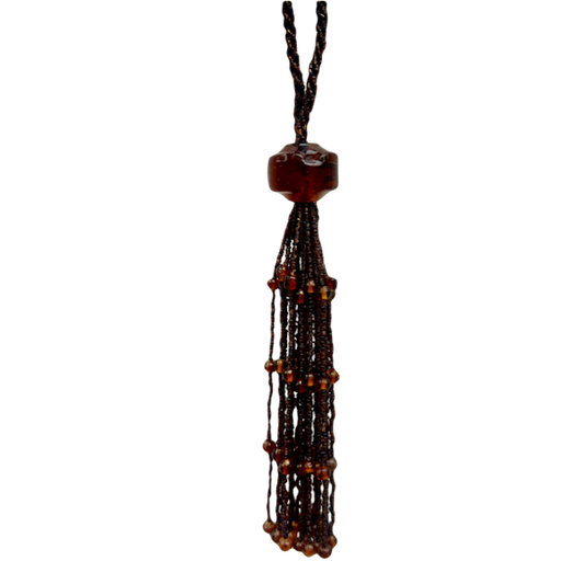 Big Beaded Amber Key Tassel