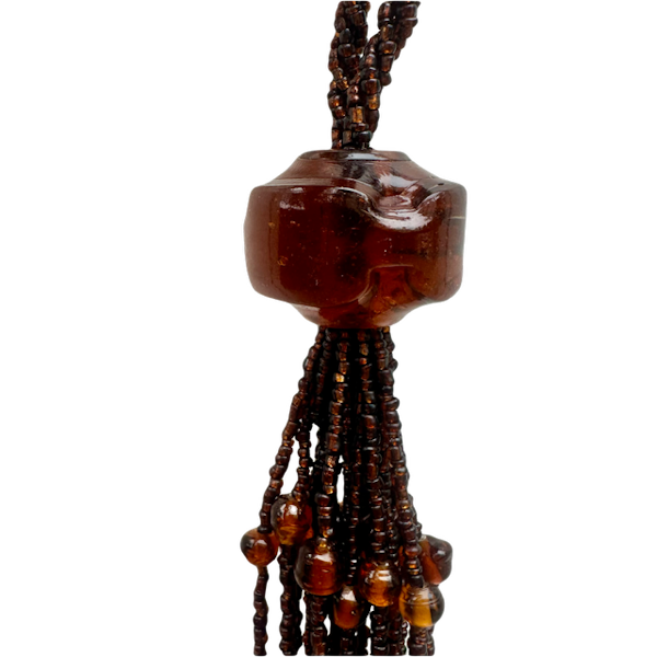 Big Beaded Amber Key Tassel