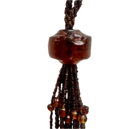 Big Beaded Amber Key Tassel