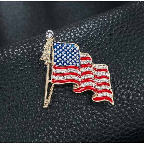 American Flag Lapel Pin, Gold