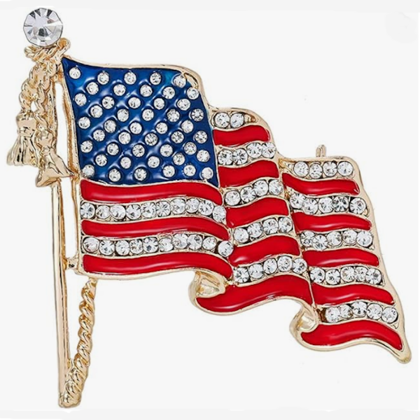 American Flag Lapel Pin, Gold