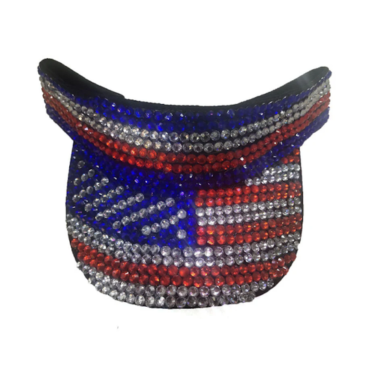 American Flag Rhinestone Visor Cap