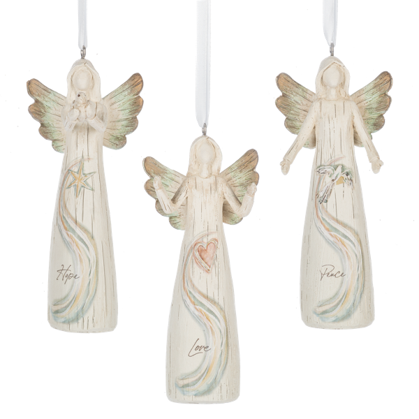 Hope, Love & Peace Angel Ornaments-Assorted, each sold separately