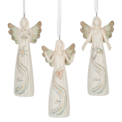 Hope, Love & Peace Angel Ornaments-Assorted, each sold separately