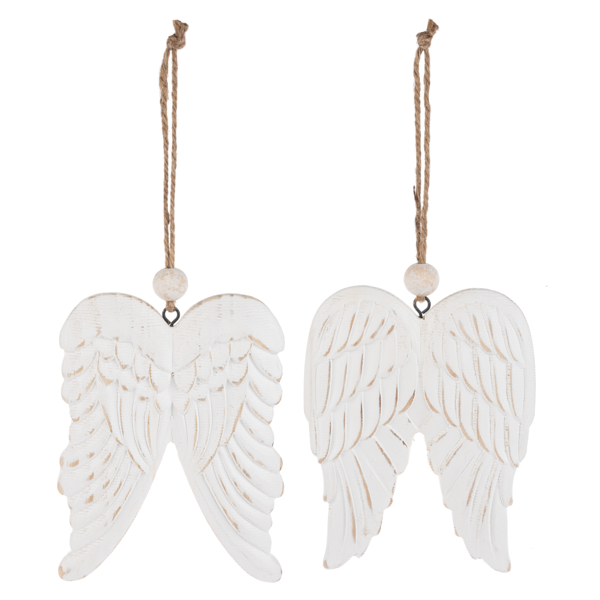 Carved Angel Wing Ornament