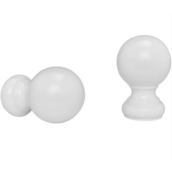 Kirsch 1 3/8" Wood Trends Wood Ball Finials (sold as pair), White