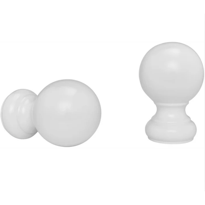 Kirsch 1 3/8" Wood Trends Wood Ball Finials (sold as pair), White