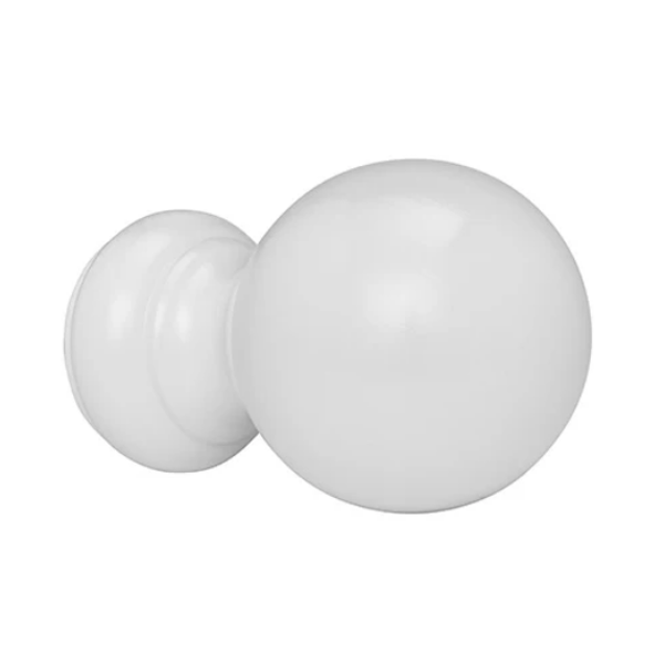 Kirsch 1 3/8" Wood Trends Wood Ball Finials (sold as pair), White